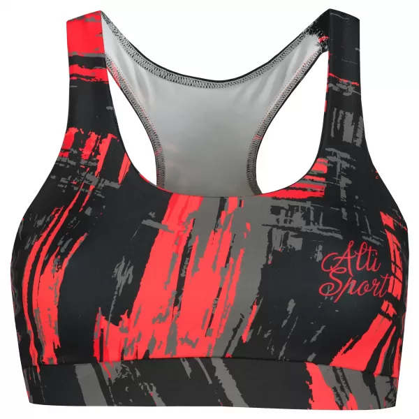  Sutien sport premium pentru femei ALTISPORT VOJ/ALW010POD01 NEGRU ȘI ROȘU 