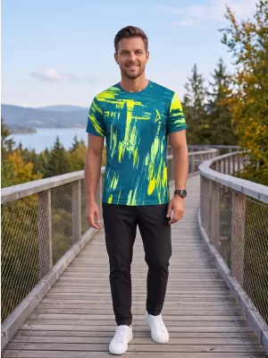 Tricou funcțional premium pentru bărbați ALTISPORT VOJ/ALM010TR01 KEROSEN/GALBEN