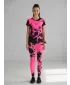 Jambiere lungi premium de damă ALTISPORT VOJ/ALW012LEG01 NEGRU/ROZ FLUO