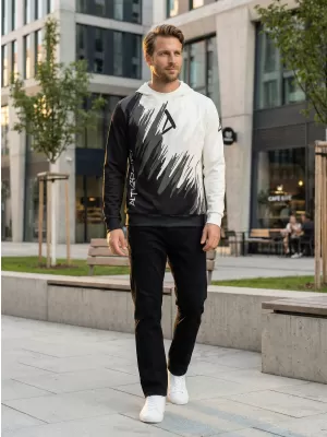 Hanorac funcțional premium pentru bărbați ALTISPORT VOJ/ALM006MI01 ALB-NEGRU