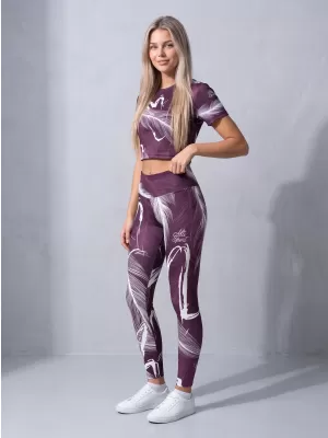 Jambiere lungi premium de damă ALTISPORT VOJ/ALW001LEG01 VIOLET/ALB