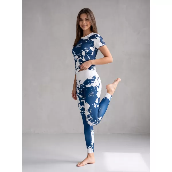  Jambiere lungi premium de damă ALTISPORT VOJ/ALW012LEG01 ALB/ALBASTRU 