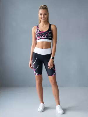 Dámské legíny nad kolena premium ALTISPORT VOJ/ALW022LEG02 ČERNORŮŽOVÁ