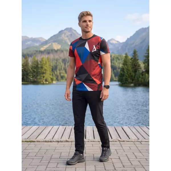  Tricou funcțional premium plus pentru bărbați ALTISPORT VOJ/ALM007TR02 BLEUMARIN/ROSU 