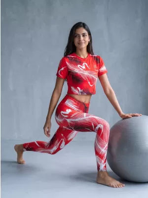 Jambiere lungi premium de damă ALTISPORT VOJ/ALW001LEG01 ROȘU