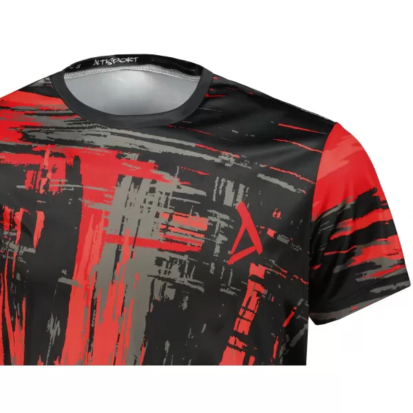  Tricou funcțional premium pentru bărbați ALTISPORT VOJ/ALM010TR01 NEGRU ȘI ROȘU 
