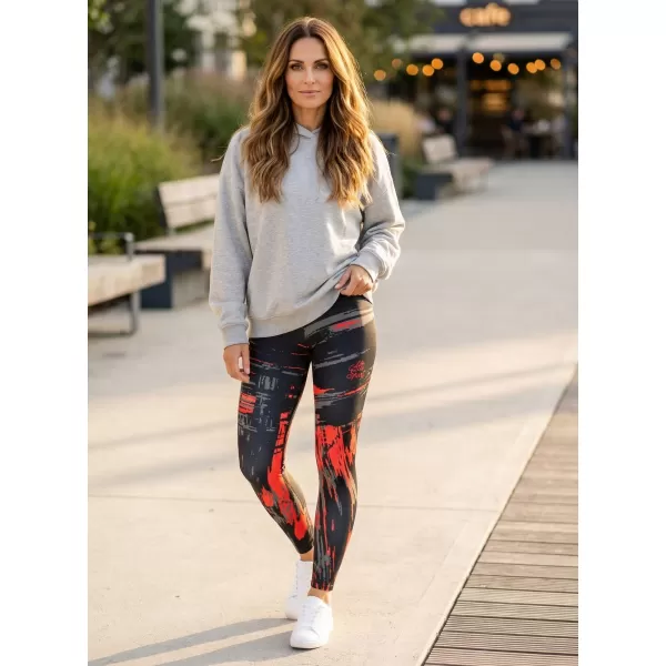  Jambiere lungi premium de damă ALTISPORT VOJ/ALW010LEG01 NEGRU ȘI ROȘU 