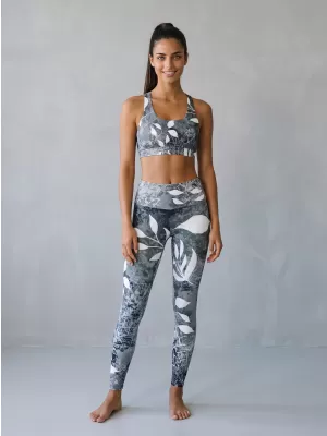 Jambiere lungi premium de damă ALTISPORT VOJ/ALW020LEG01 ALB-NEGRU