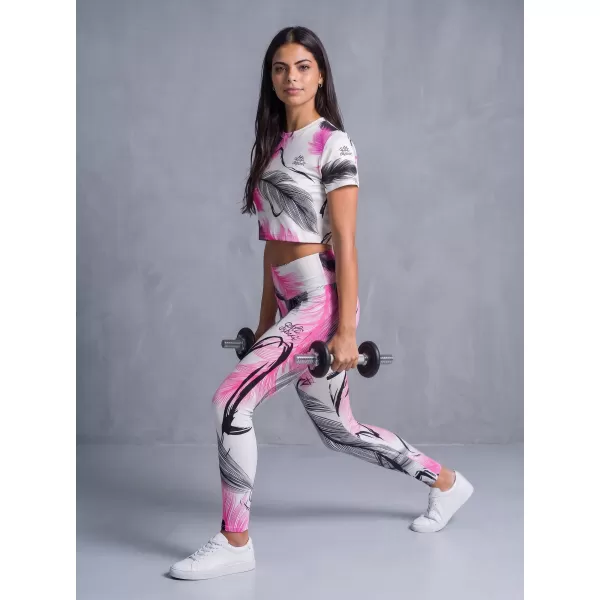 Jambiere lungi premium de damă ALTISPORT VOJ/ALW001LEG01 ALB ROZ 