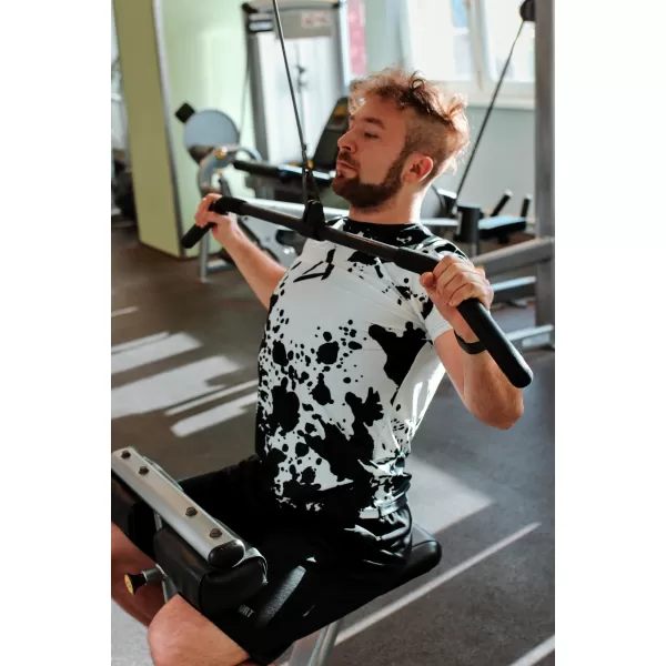  Tricou funcțional premium plus pentru bărbați ALTISPORT VOJ/ALM012TR02 ALB-NEGRU 