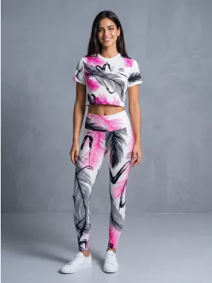 Jambiere lungi premium de damă ALTISPORT VOJ/ALW001LEG01 ALB ROZ