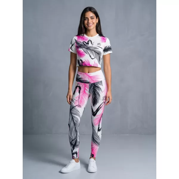  Jambiere lungi premium de damă ALTISPORT VOJ/ALW001LEG01 ALB ROZ 