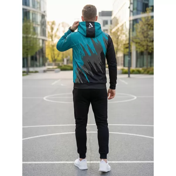  Hanorac funcțional premium pentru bărbați ALTISPORT VOJ/ALM006MI01 NEGRU/KEROSEN 