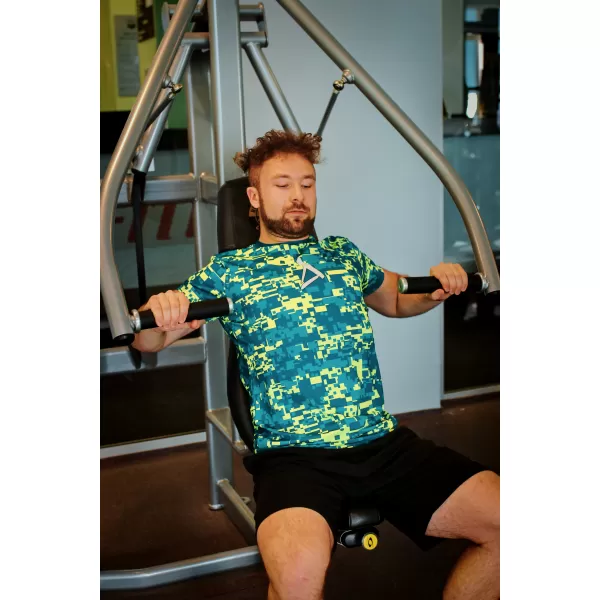  Tricou funcțional premium plus pentru bărbați ALTISPORT VOJ/ALM011TR02 KEROSEN/GALBEN NEON 