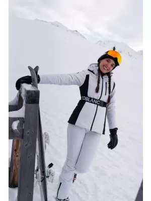 Jachetă de schi softshell pentru femei NORDBLANC APRES-SKI NBWJL7928 ALB