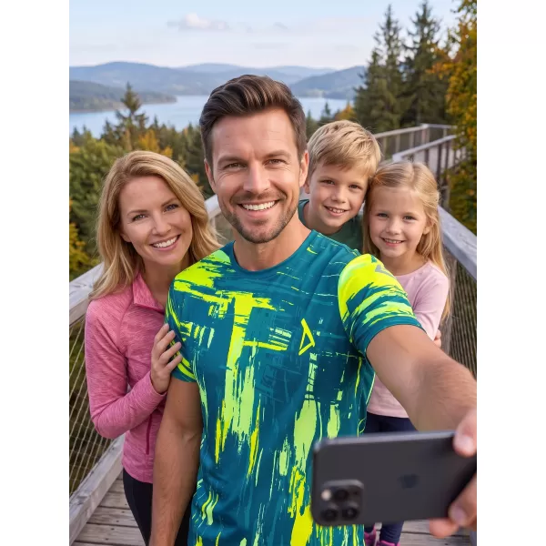  Tricou funcțional premium pentru bărbați ALTISPORT VOJ/ALM010TR01 KEROSEN/GALBEN 