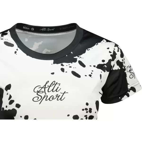  Tricou funcțional premium pentru femei ALTISPORT VOJ/ALW012TR01 ALB NEGRU 