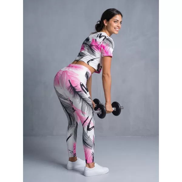  Jambiere lungi premium de damă ALTISPORT VOJ/ALW001LEG01 ALB ROZ 