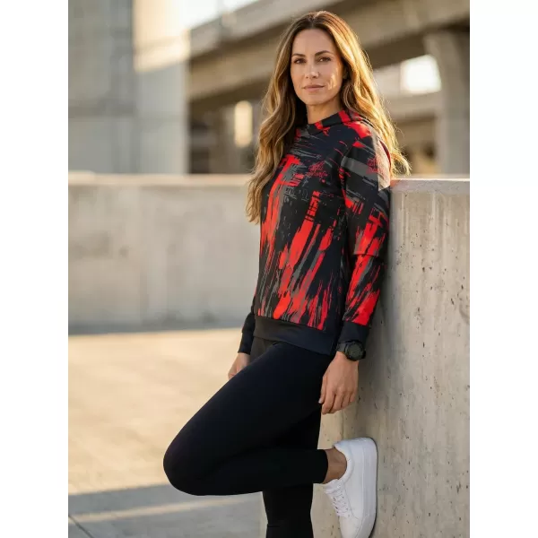  Hanorac funcțional premium pentru femei ALTISPORT VOJ/ALW010MI01 NEGRU ȘI ROȘU 