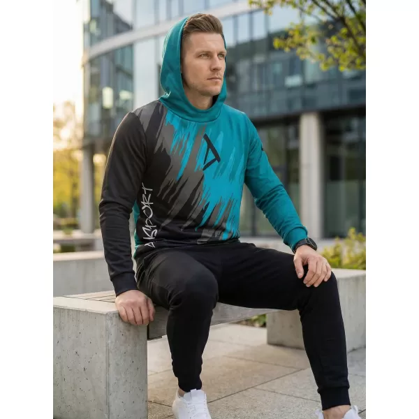  Hanorac funcțional premium pentru bărbați ALTISPORT VOJ/ALM006MI01 NEGRU/KEROSEN 