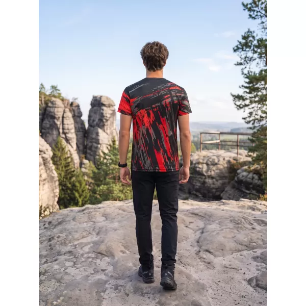  Tricou funcțional premium pentru bărbați ALTISPORT VOJ/ALM010TR01 NEGRU ȘI ROȘU 