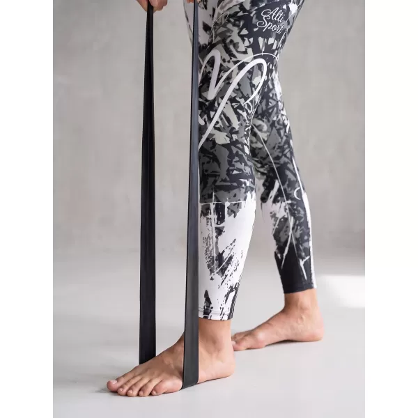  Jambiere lungi premium de damă ALTISPORT VOJ/ALW018LEG01 ALB-NEGRU 