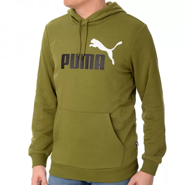  Hanorac pentru bărbați PUMA ESS+ 2 COL BIG LOGO HOODIE 586765-35 VERDE 