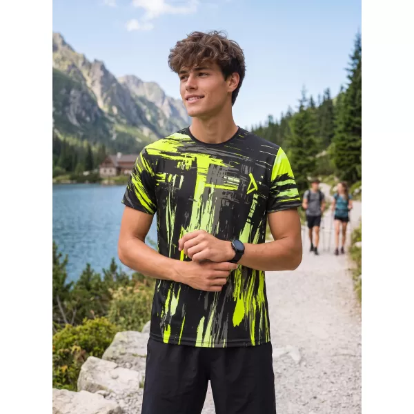  Tricou funcțional premium pentru bărbați ALTISPORT VOJ/ALM010TR01 NEGRU ȘI GALBEN 