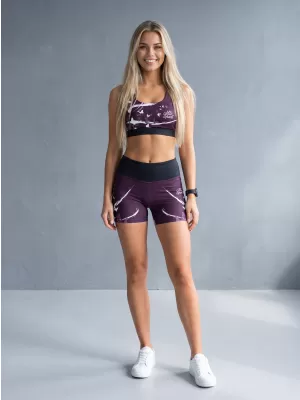 Jambiere scurte premium de damă ALTISPORT VOJ/ALW022LEG03 VIOLET