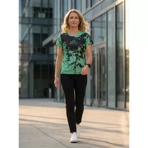  Tricou funcțional premium pentru femei ALTISPORT VOJ/ALW012TR01 NEGRU/TURCOAZ 