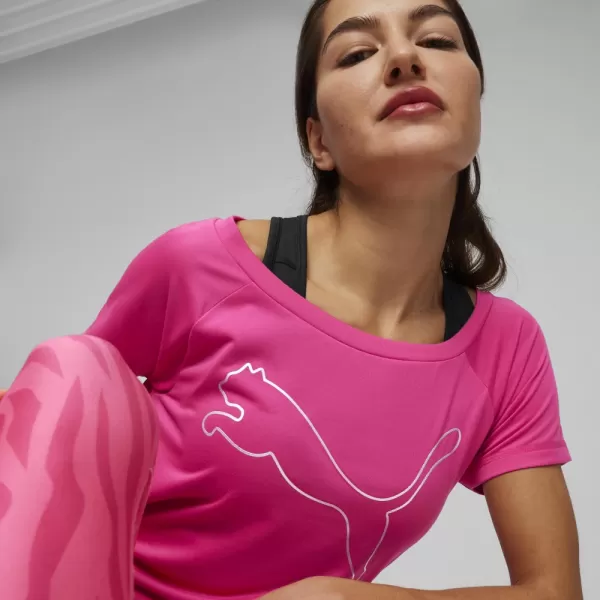  Tricou de damă PUMA TRAIN FAV JERSEY CAT TEE 522420-48 ROZ 