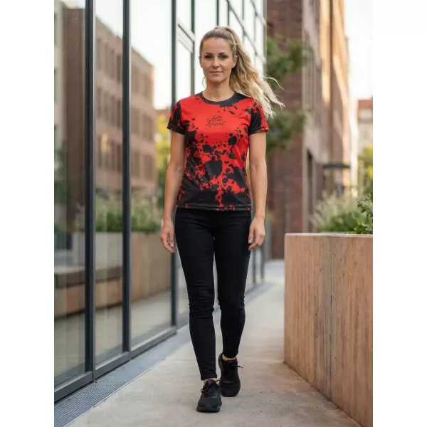  Tricou funcțional premium pentru femei ALTISPORT VOJ/ALW012TR01 NEGRU/ROSU 