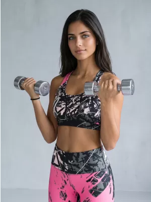Sutien sport premium pentru femei ALTISPORT VOJ/ALW018POD01 NEGRU ROZ