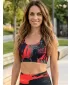Sutien sport premium pentru femei ALTISPORT VOJ/ALW010POD01 NEGRU ȘI ROȘU