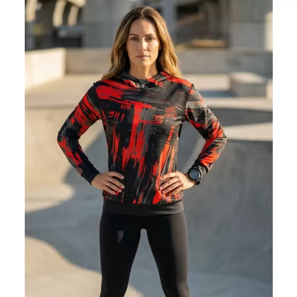  Hanorac funcțional premium pentru femei ALTISPORT VOJ/ALW010MI01 NEGRU ȘI ROȘU 