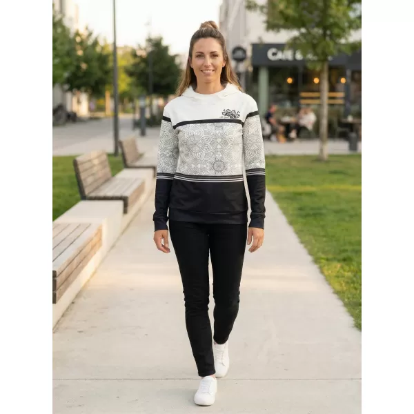  Hanorac premium pentru femei ALTISPORT VOJ/ALW023MI01 ALB-NEGRU 