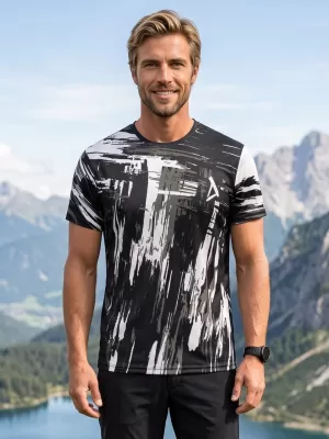 Tricou funcțional premium pentru bărbați ALTISPORT VOJ/ALM010TR01 ALB-NEGRU