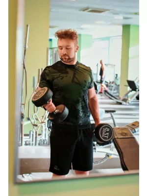 Tricou funcțional premium plus pentru bărbați ALTISPORT VOJ/ALM012TR02 NEGRU/ARMATĂ