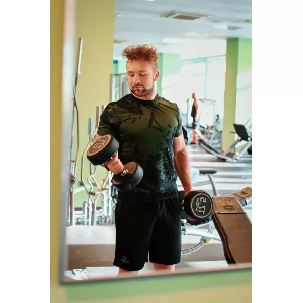 Tricou funcțional premium plus pentru bărbați ALTISPORT VOJ/ALM012TR02 NEGRU/ARMATĂ 