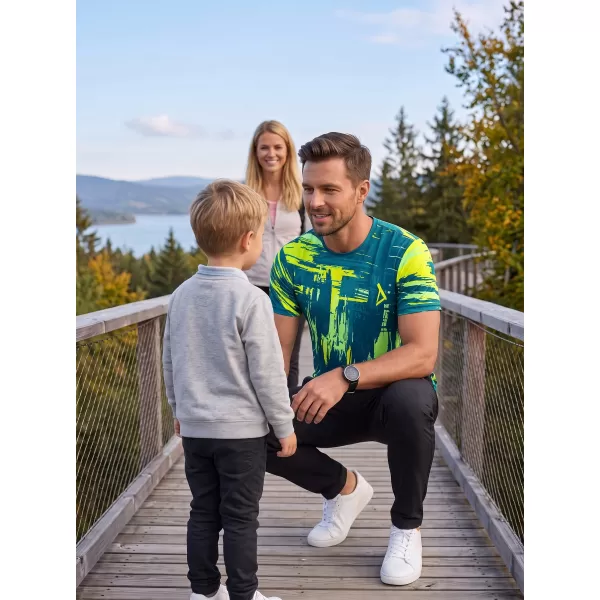  Tricou funcțional premium pentru bărbați ALTISPORT VOJ/ALM010TR01 KEROSEN/GALBEN 