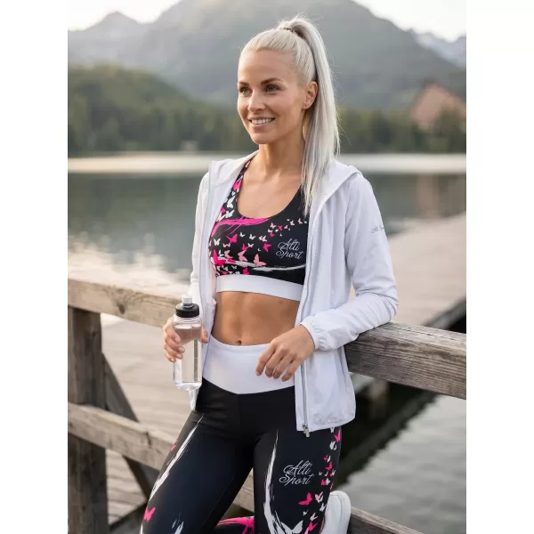  Sutien sport premium pentru femei ALTISPORT VOJ/ALW022POD01 NEGRU ROZ 