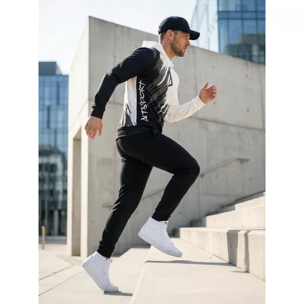  Hanorac funcțional premium pentru bărbați ALTISPORT VOJ/ALM006MI01 ALB-NEGRU 