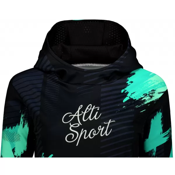 Hanorac funcțional premium pentru femei ALTISPORT VOJ/ALW027MI01 NEGRU/TURCOAZ 