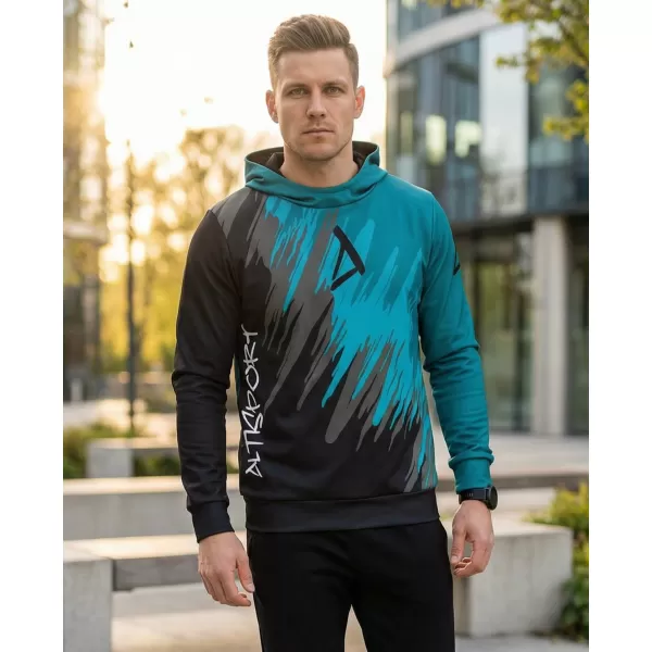  Hanorac funcțional premium pentru bărbați ALTISPORT VOJ/ALM006MI01 NEGRU/KEROSEN 