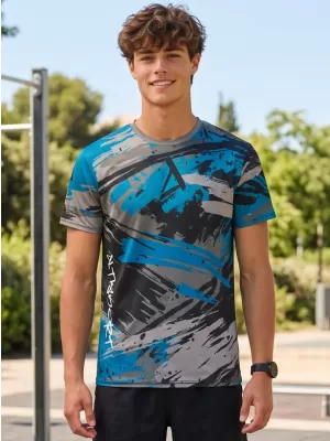 Tricou funcțional premium pentru bărbați ALTISPORT VOJ/ALM014TR01 NEGRU/KEROSEN