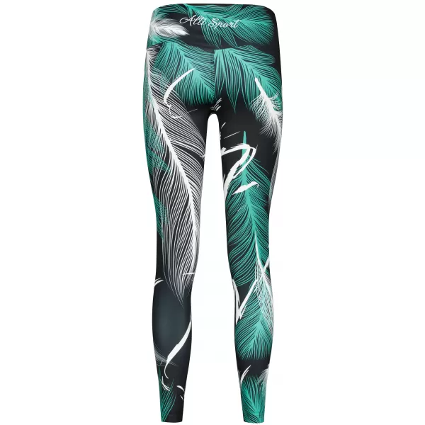  Jambiere lungi premium de damă ALTISPORT VOJ/ALW001LEG01 NEGRU/TURCOAZ 