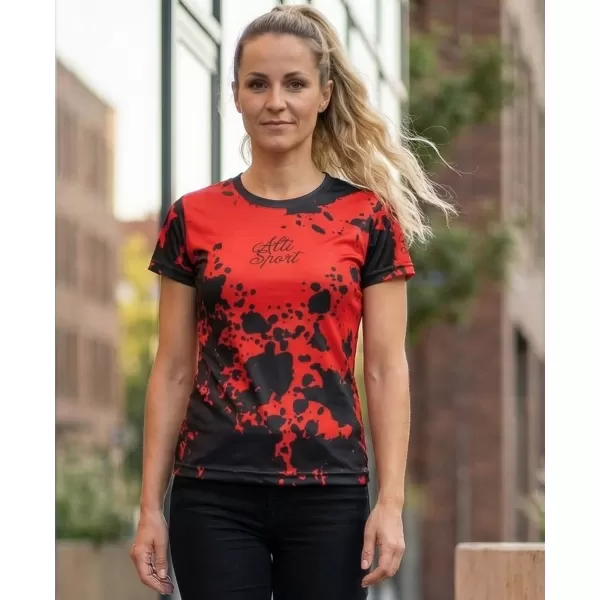  Tricou funcțional premium pentru femei ALTISPORT VOJ/ALW012TR01 NEGRU/ROSU 