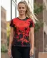 Tricou funcțional premium pentru femei ALTISPORT VOJ/ALW012TR01 NEGRU/ROSU