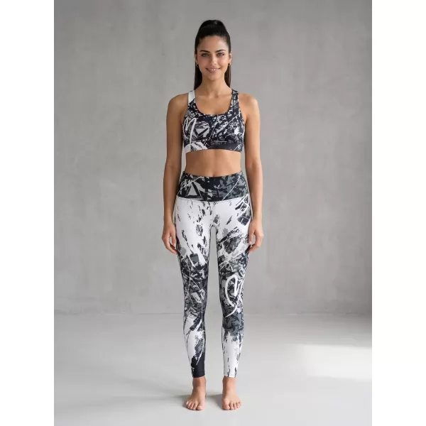  Jambiere lungi premium de damă ALTISPORT VOJ/ALW018LEG01 ALB-NEGRU 