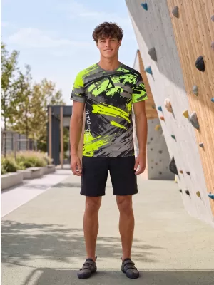 Tricou funcțional premium pentru bărbați ALTISPORT VOJ/ALM014TR01 NEGRU ȘI VERDE